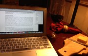 A glass of wine and a computer. Pretty much sums up life in Wisconsin for me.
