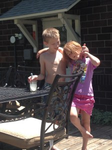 Casey and Annie before their lemonade stand adventure.